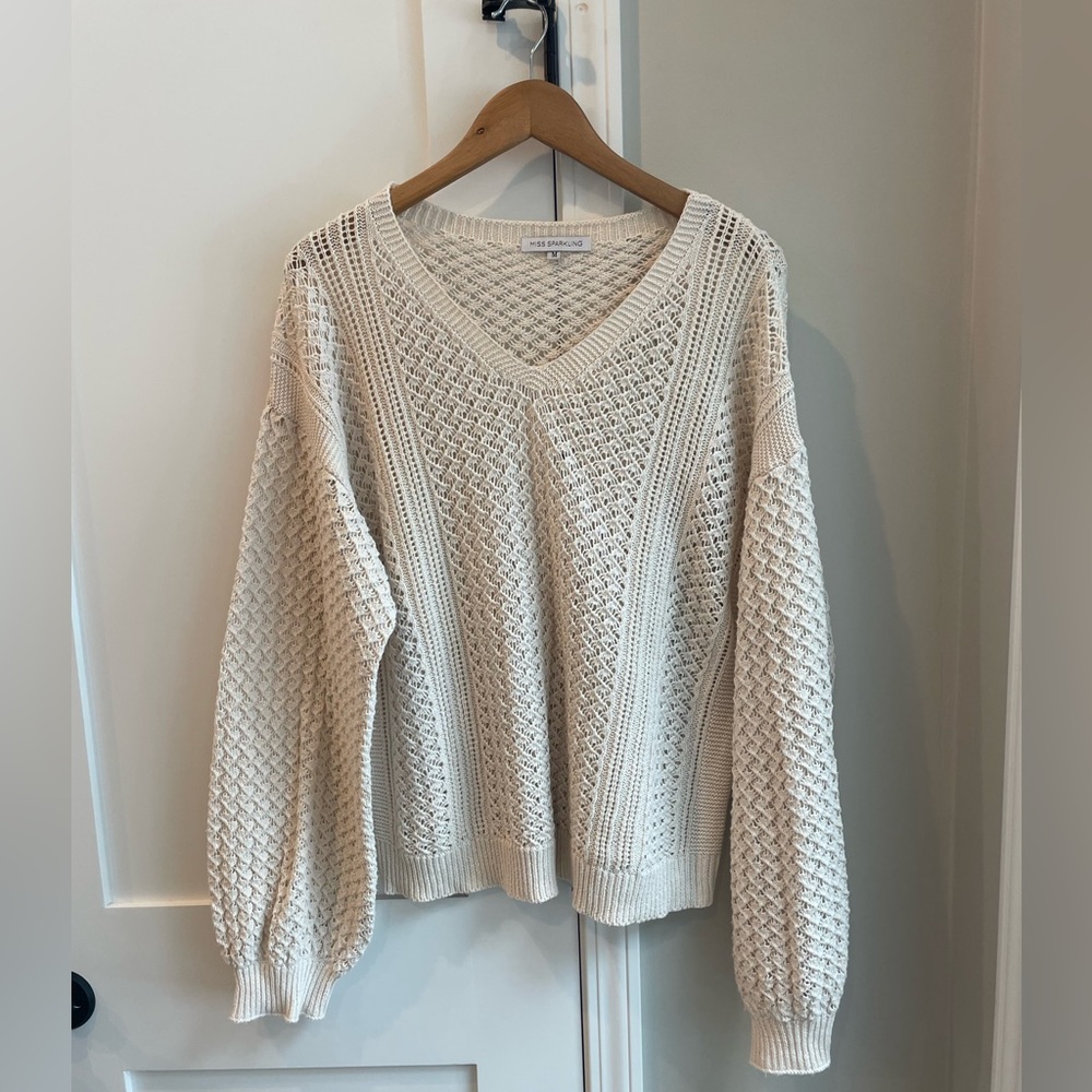 Oversized cream sweater from a boutique, size medium, but fits more like a large